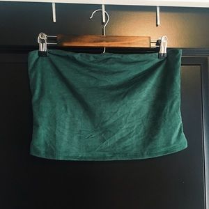 Urban Outfitters Tops - Urban Outfitters Dark Green Velvet Tube Top Urban Outfitters Tops - Urban Outfitters Dark Green Velvet Tube Top